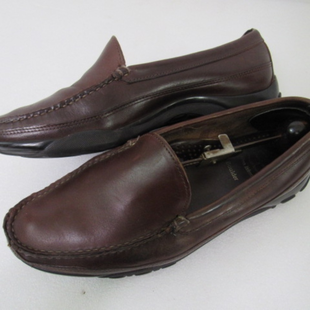 Allen Edmonds Boulder Men 10D Brown Leather Casual Slip on Moccasins Shoes - Picture 6 of 8